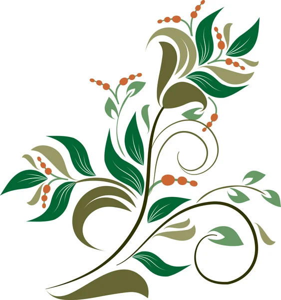 Floral background with decorative branch. — Stock Vector