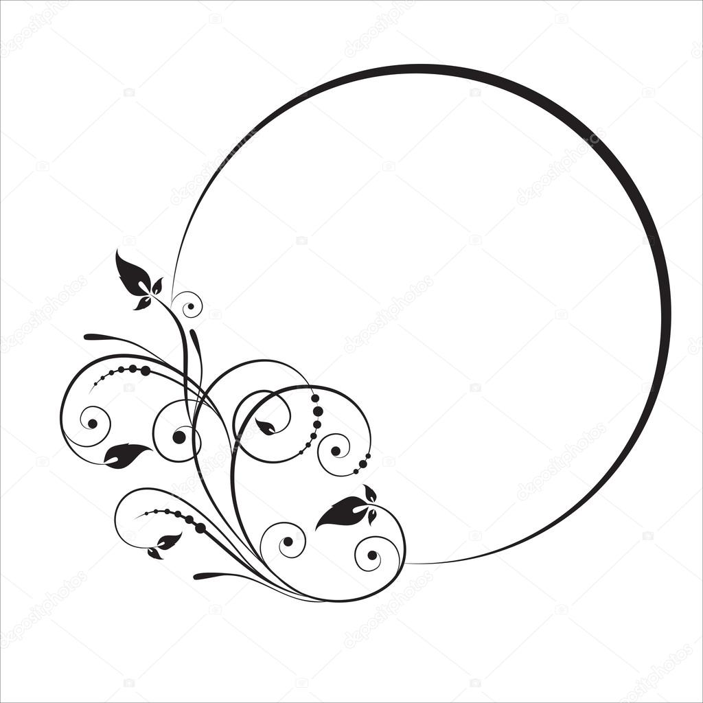 Decorative branch with oval frame