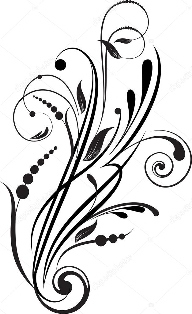 Floral background with decorative branch