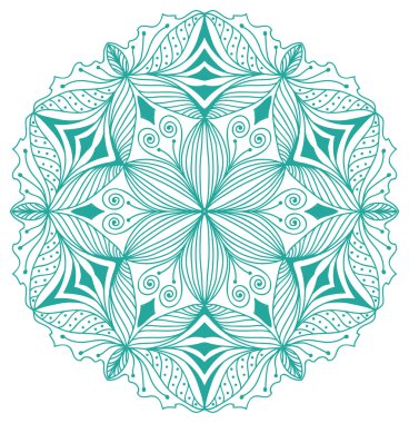 Yeşil geometrik daire Mandala öğesi