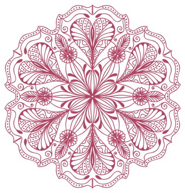 Kırmızı geometrik daire Mandala öğesi