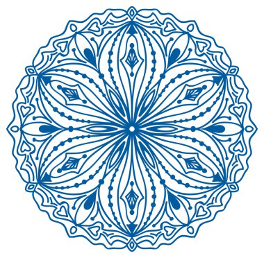 Mavi geometrik daire Mandala öğesi