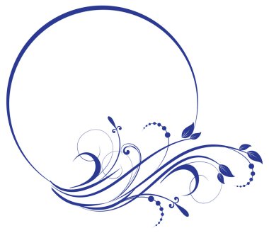 Yuvarlak çerçeve ile dekoratif şube