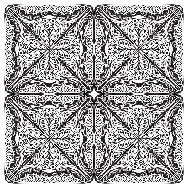 Patrón tribal blanco y negro abstracto — Vector de stock