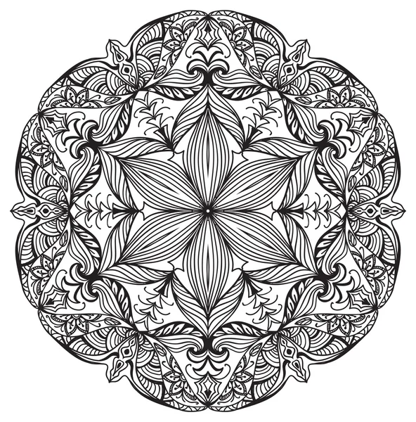Svarta geometriska cirkeln Mandala element — Stock vektor