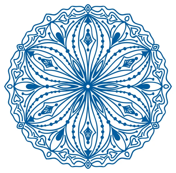 Modrý kruh geometrické Mandala prvek — Stockový vektor
