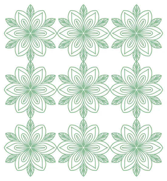 Motif floral géométrique vert et blanc — Image vectorielle