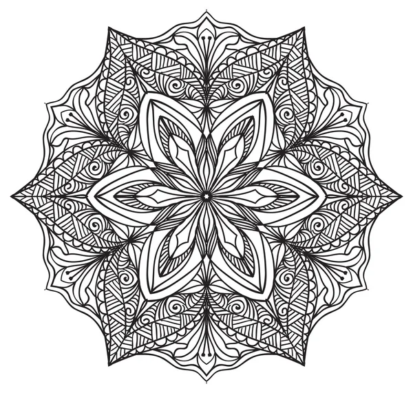 Cercle géométrique noir élément Mandala — Image vectorielle