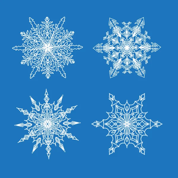 雪の結晶のセットです。手を描く. — ストック写真