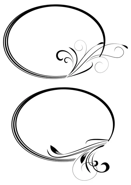 Decorative branches with oval frames — Stock Vector