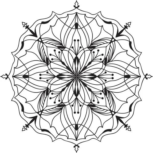 Mandala dessiné à la main — Image vectorielle