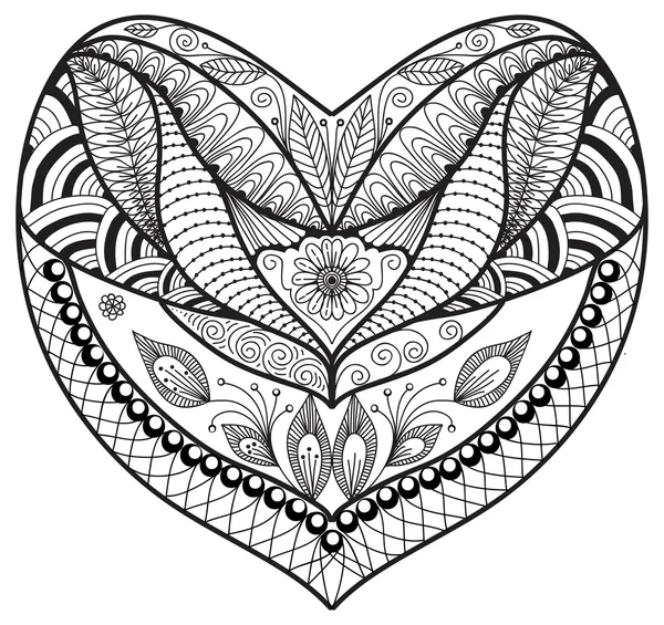 Hand-drawn sketch heart — Stock Vector