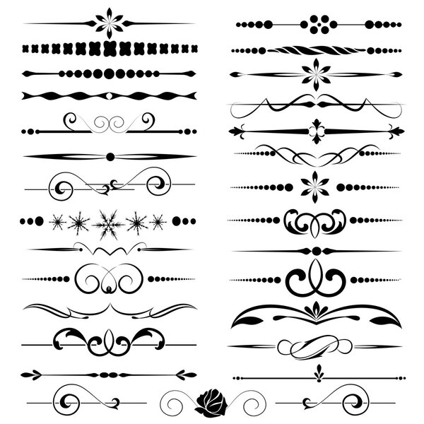 Set of calligraphic elements