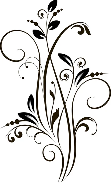 Fondo floral con rama decorativa — Vector de stock