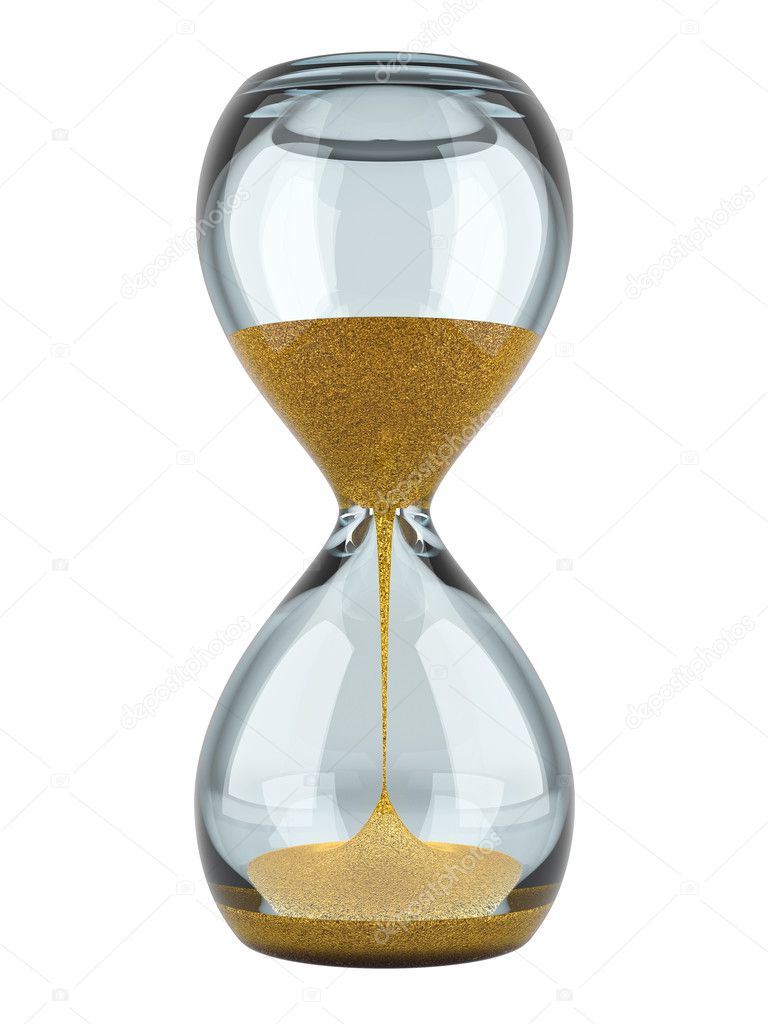 Hourglass with gold sand