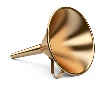 Laboratuvar altın huni.