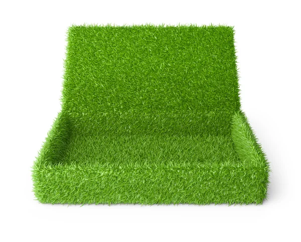 Open box covered a green grass. — Stock Photo, Image