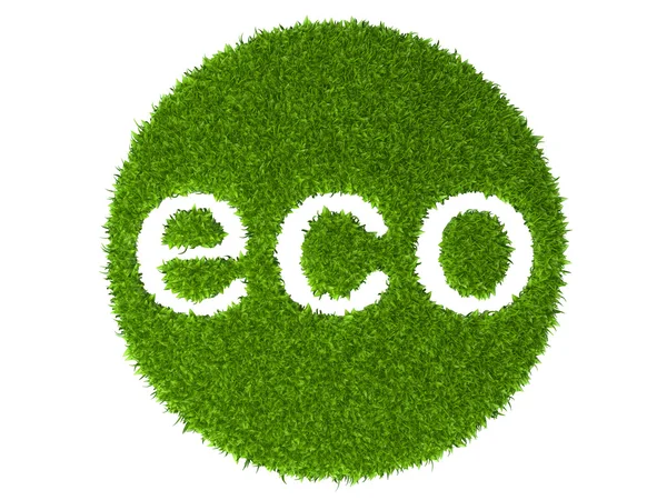 Eco teken ronde stempel van groen gras — Stockfoto