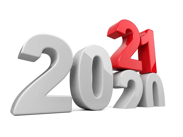 2020 2021 Cambio Concepto Representa Nuevo Símbolo Año Blanco Rojo —  Fotos de Stock