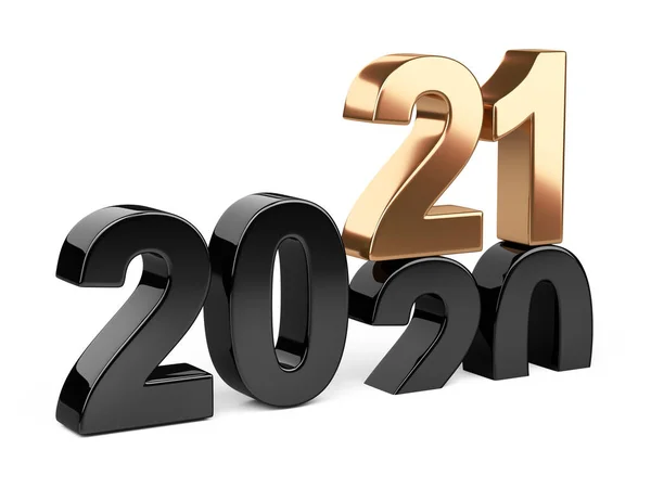 2020 2021 Mudança Conceito Representa Símbolo Símbolo Preto Dourado Ano — Fotografia de Stock