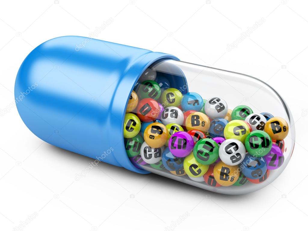 capsule with vitamins and minerals.