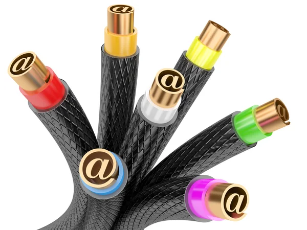 Počítače internetové kabely — Stock fotografie