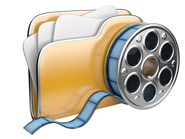 Video folder with a film reel. — Stock Photo, Image