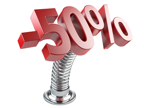 Fifty percent off on a spring. — Stock Photo, Image