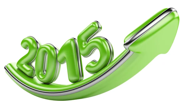 3D arrow with year 2015 growth upward — Stock Photo, Image