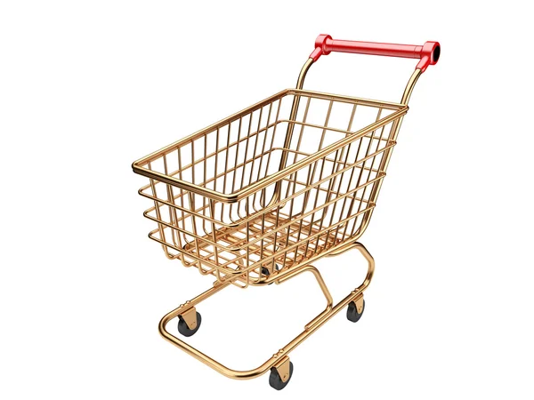 Gold shopping cart — Stock Photo, Image