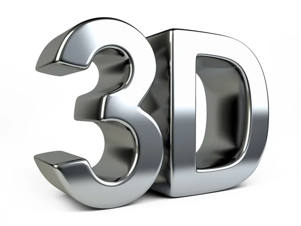 Logo 3D métallique avec réflexion . — Photo