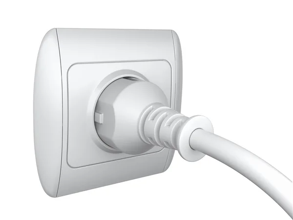 Power plug and a socket to connect electrical equipment. — Stock Photo, Image