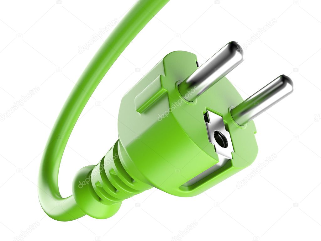 Green power plug. Eco concept