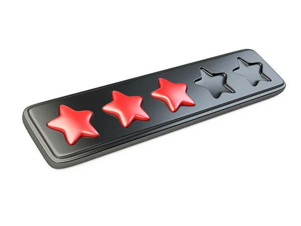 Red five star rating system. — Stock Photo, Image