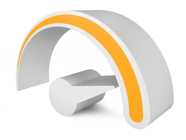 Апельсиновый спидометр. Абстрактный 3d-символ — стоковое фото