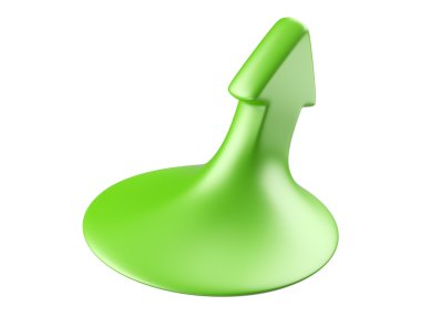 3D Yeşil ok yön yukarı doğru