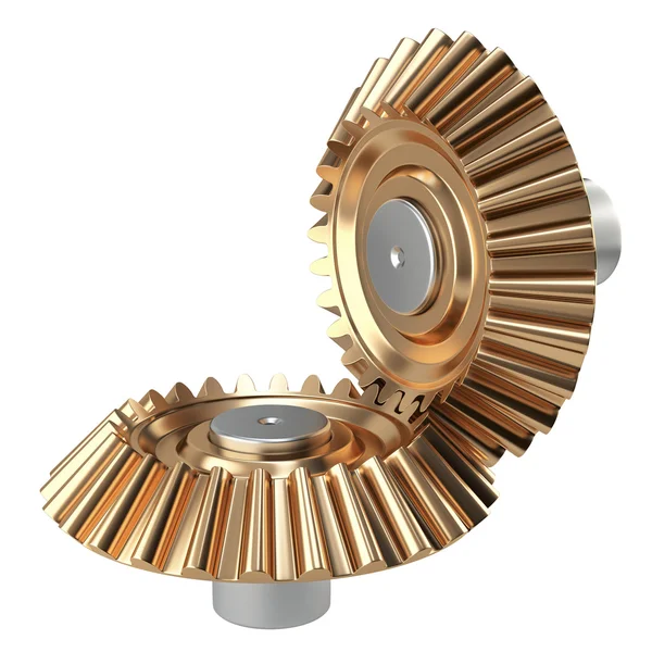 Brass conical gear wheels set — Stock Photo, Image