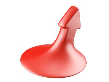 3D kırmızı ok yön yukarı doğru