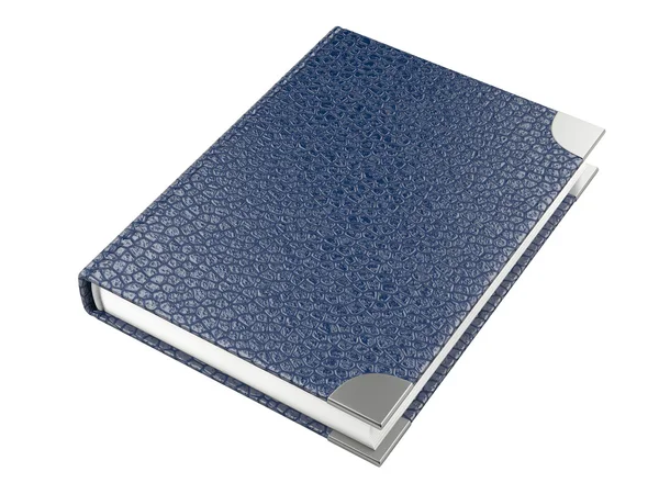 Closed blue leather notebook — Stock Photo, Image