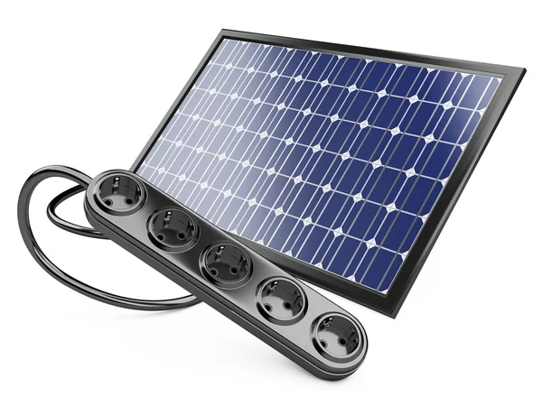 Solar panel with socket — Stock Photo, Image