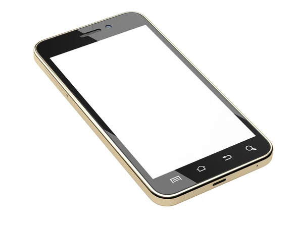 Gold-Smartphone mit leerem Bildschirm. — Stockfoto