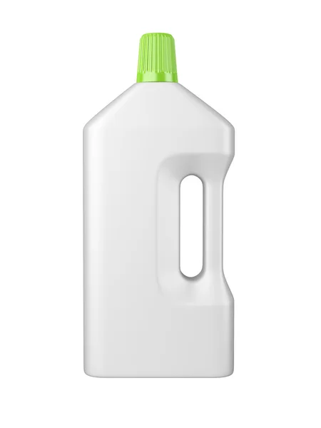 Clean white plastic bottl with detergent — Stock Photo, Image
