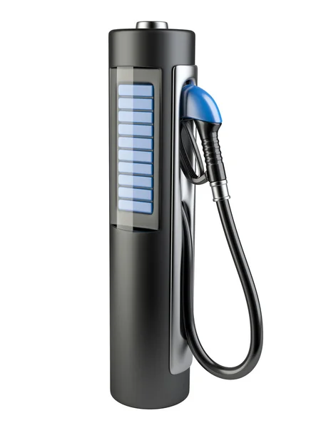 Pompe à essence noire - batterie. Utilisation de sources d'énergie non conventionnelles . — Photo