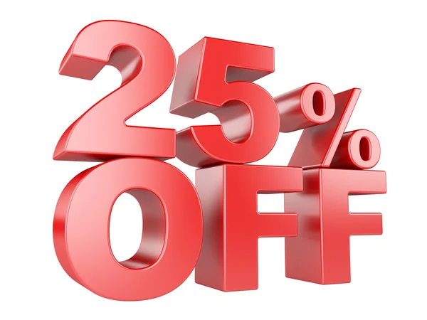 25 percent off 3d icon. — Stock Photo, Image