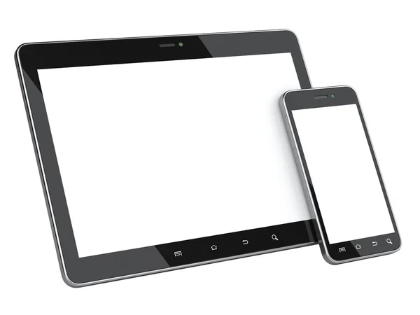 Smartphone et tablette modernes avec écran vierge . Photos De Stock Libres De Droits