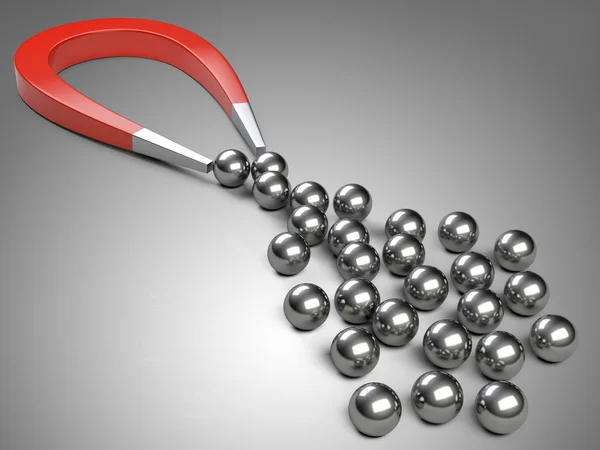 Krom topu taşıyan çeken büyük mıknatıs.