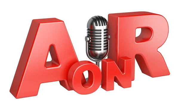 On Air word and microphone concept — Stock Photo, Image