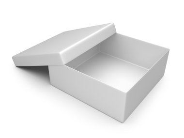 open empty white gift box