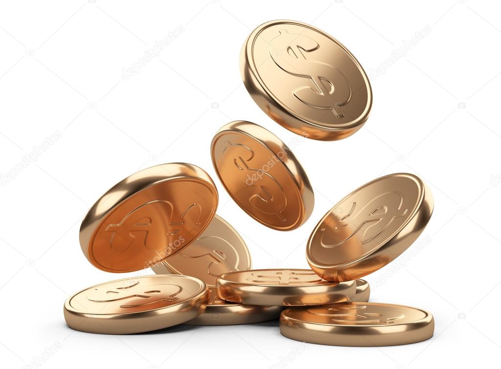 golden falling coins