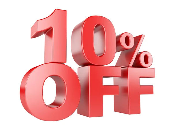 10 percent off 3d icon. — Stock Photo, Image